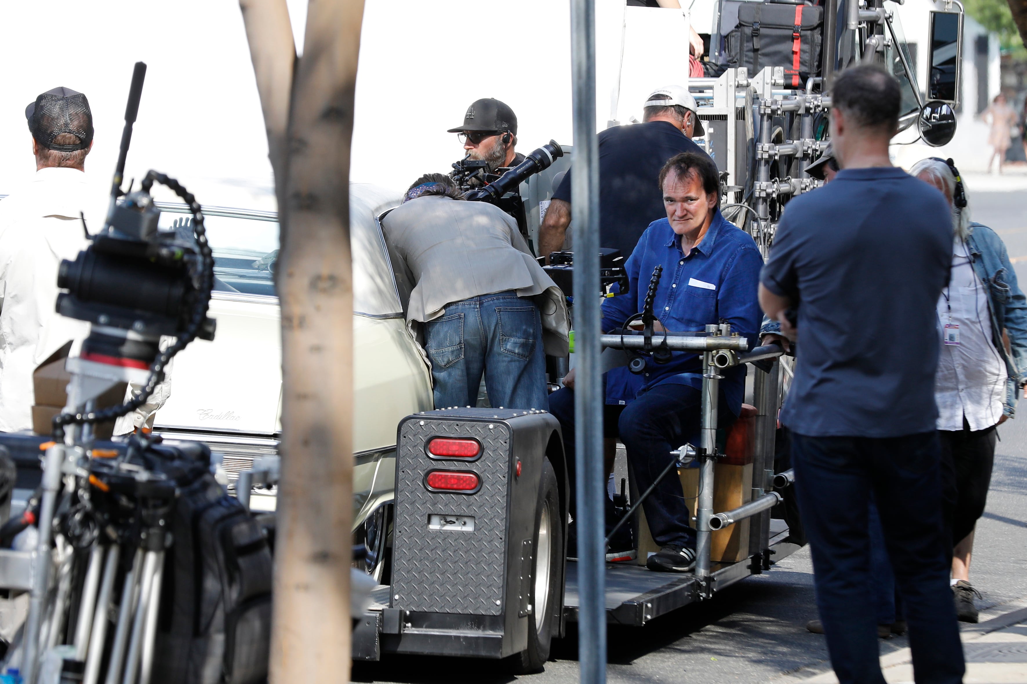 Quentin Tarantino durante el rodaje de Érase una vez en Hollywood el 6 de octubre de 2018 en Burbank, California. John Rasimus/Future Publishing.