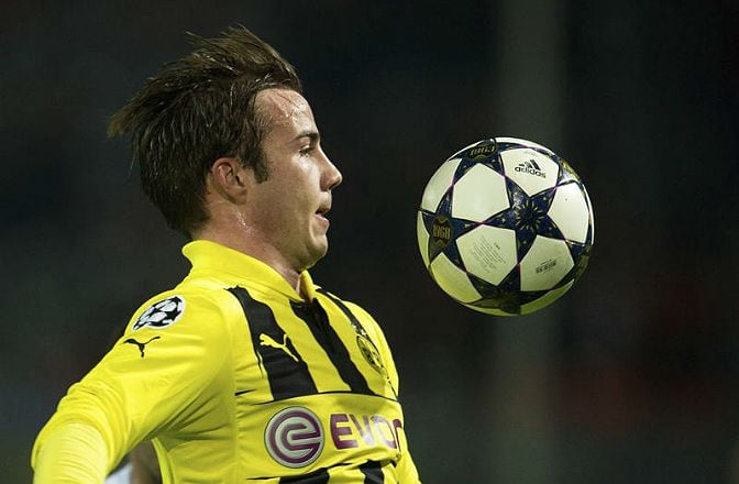 Mario Götze, durante un partido con el Borussia