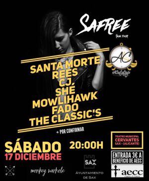 Cartel del concierto de Safree en Sax