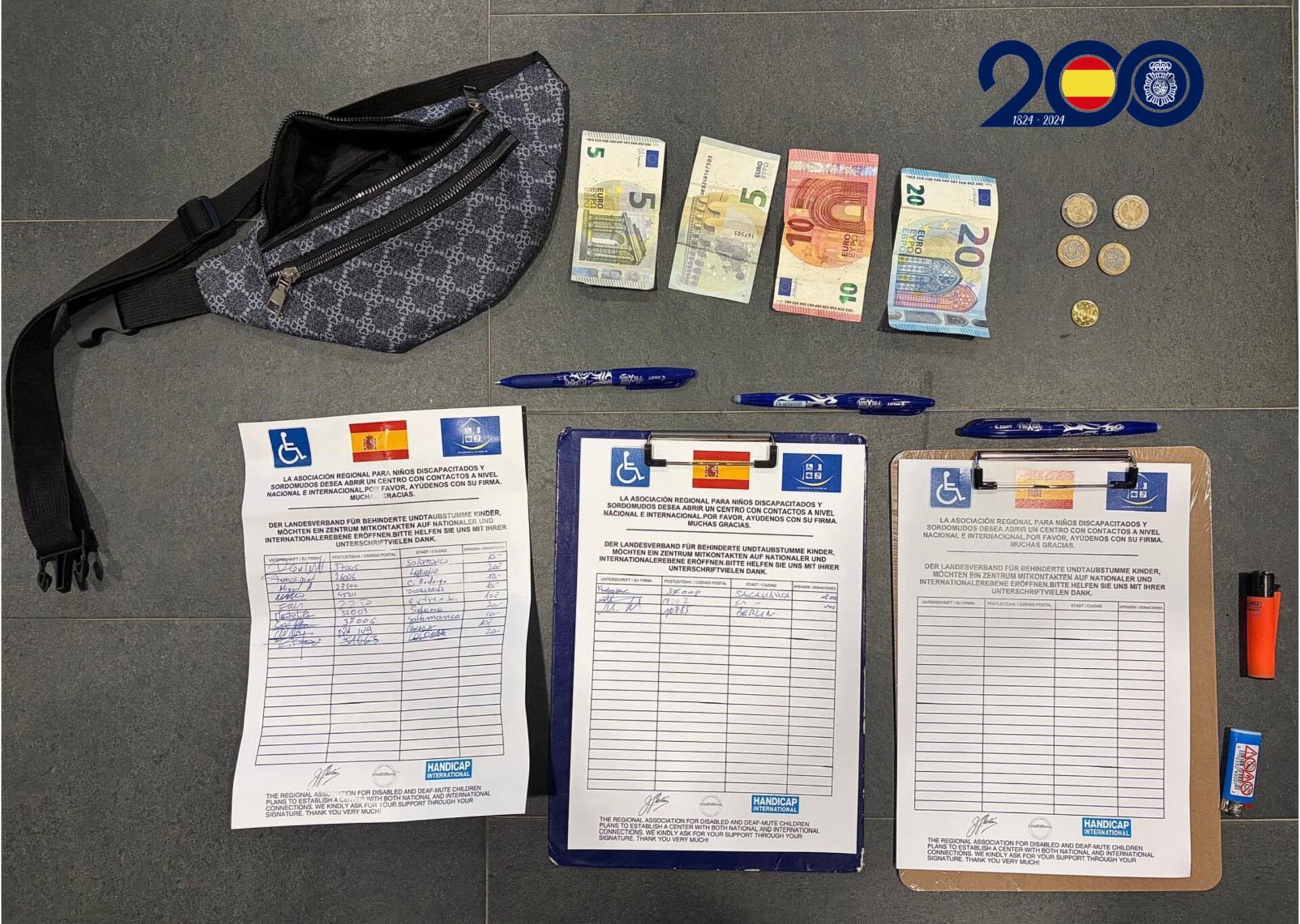 Documentos incautados por la Policía Nacional de Salamanca