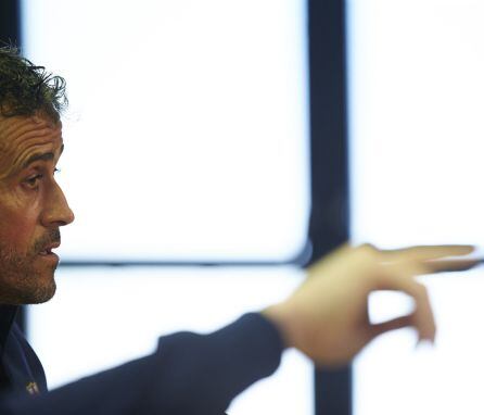 Luis Enrique en la rueda de prensa.