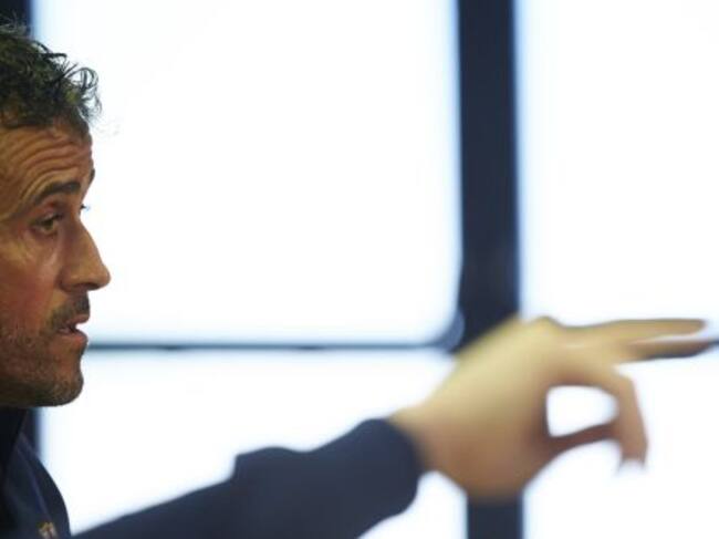 Luis Enrique en la rueda de prensa.