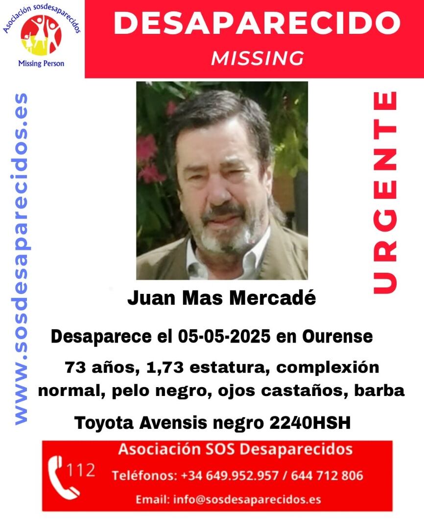 Imagen difundida por SOS desaparecidos.