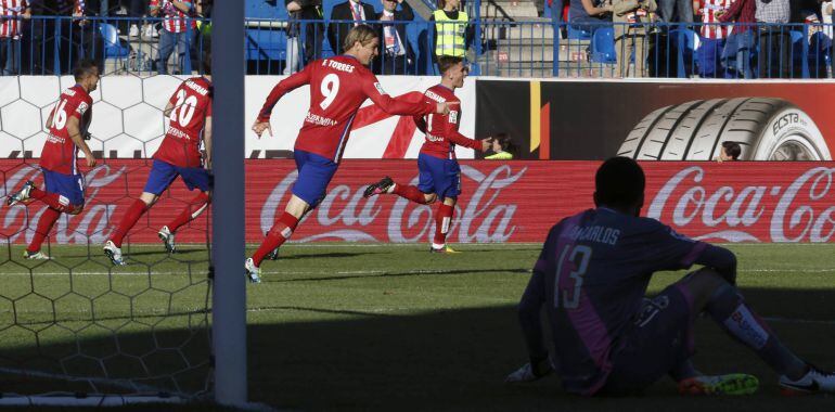 Antoine Griezmann celebra su gol al Rayo.