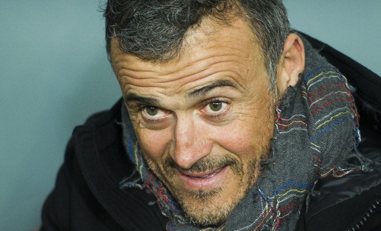 Luis Enrique, durante el partido copero ante el Athletic Club en San Mamés