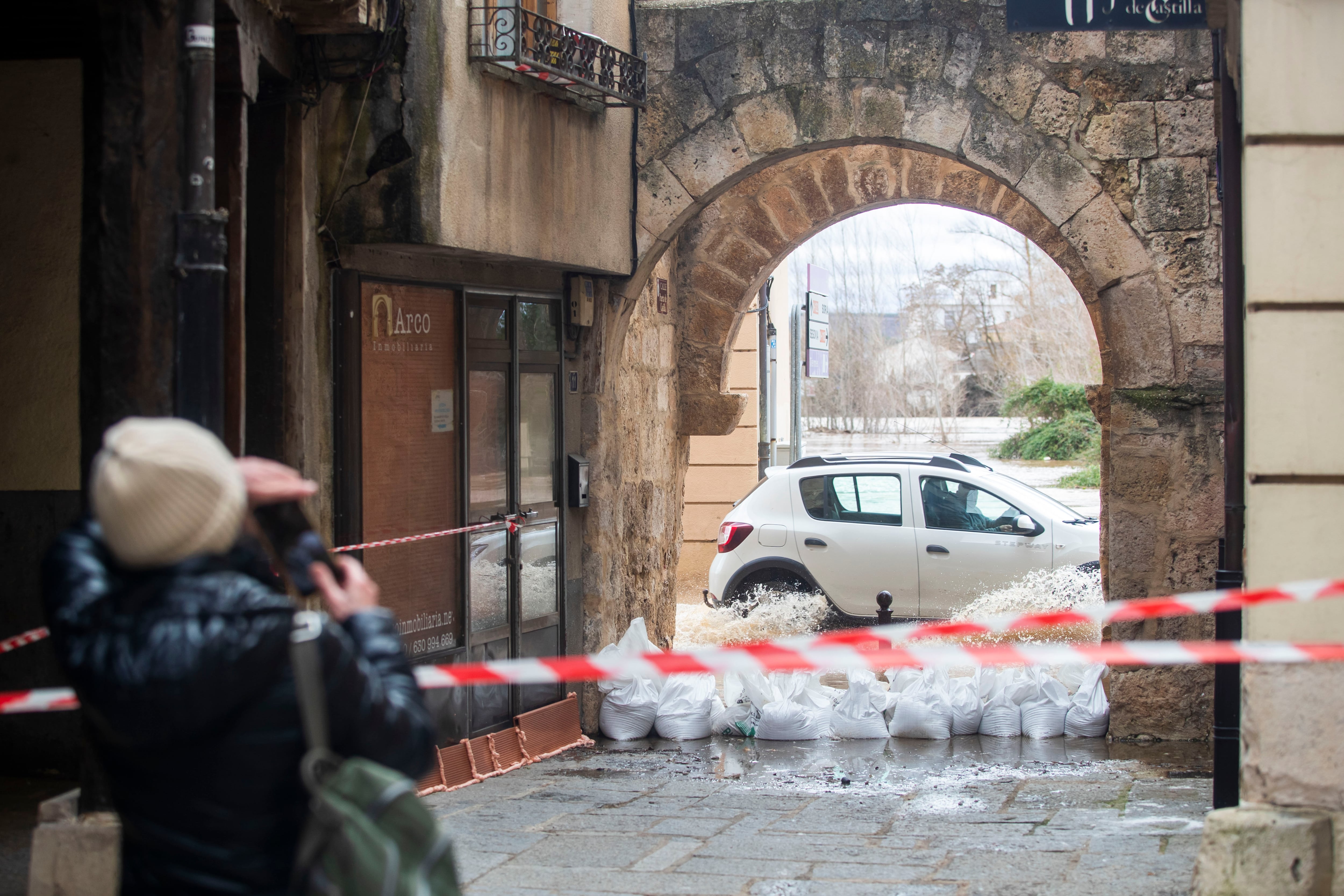 Imagen de San Esteban de Gormaz (Soria) tras el paso de la borrasca Oriana