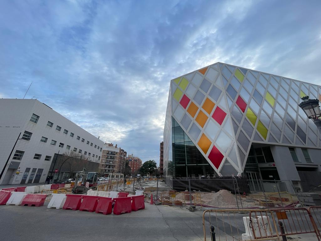 Obras del polideportivo Nou Moles de València en una imagen de archivo.