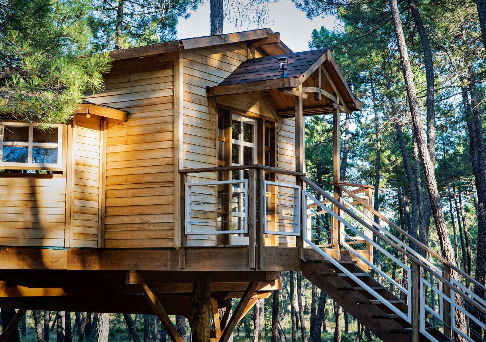 Casa-árbol del complejo de turismo rural Los Barrancos, en Villalba de la Sierra (Cuenca).