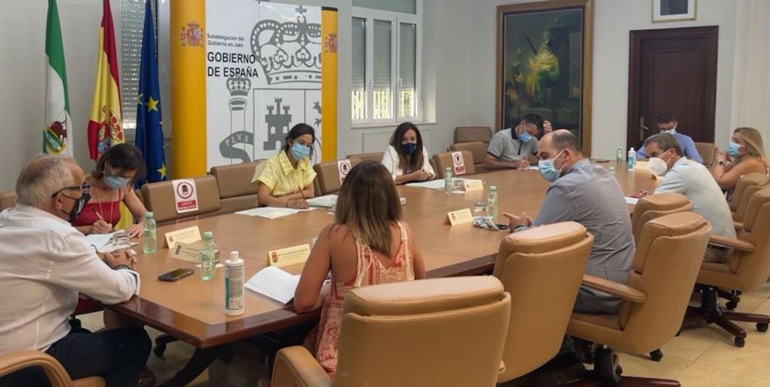 Un momento de la reunión entre la subdelegada del Gobierno, Catalina Madueño, y los alcaldes de las localdiades afectadas por las tormentas de junio.