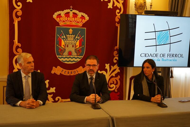 Alfredo Conti, Ángel Mato y Eva Martínez en rueda de prensa (foto: Concello de Ferrol)