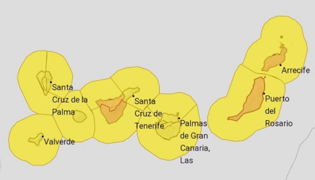 Canarias está en aviso naranja por vientos, lluvias y oleaje