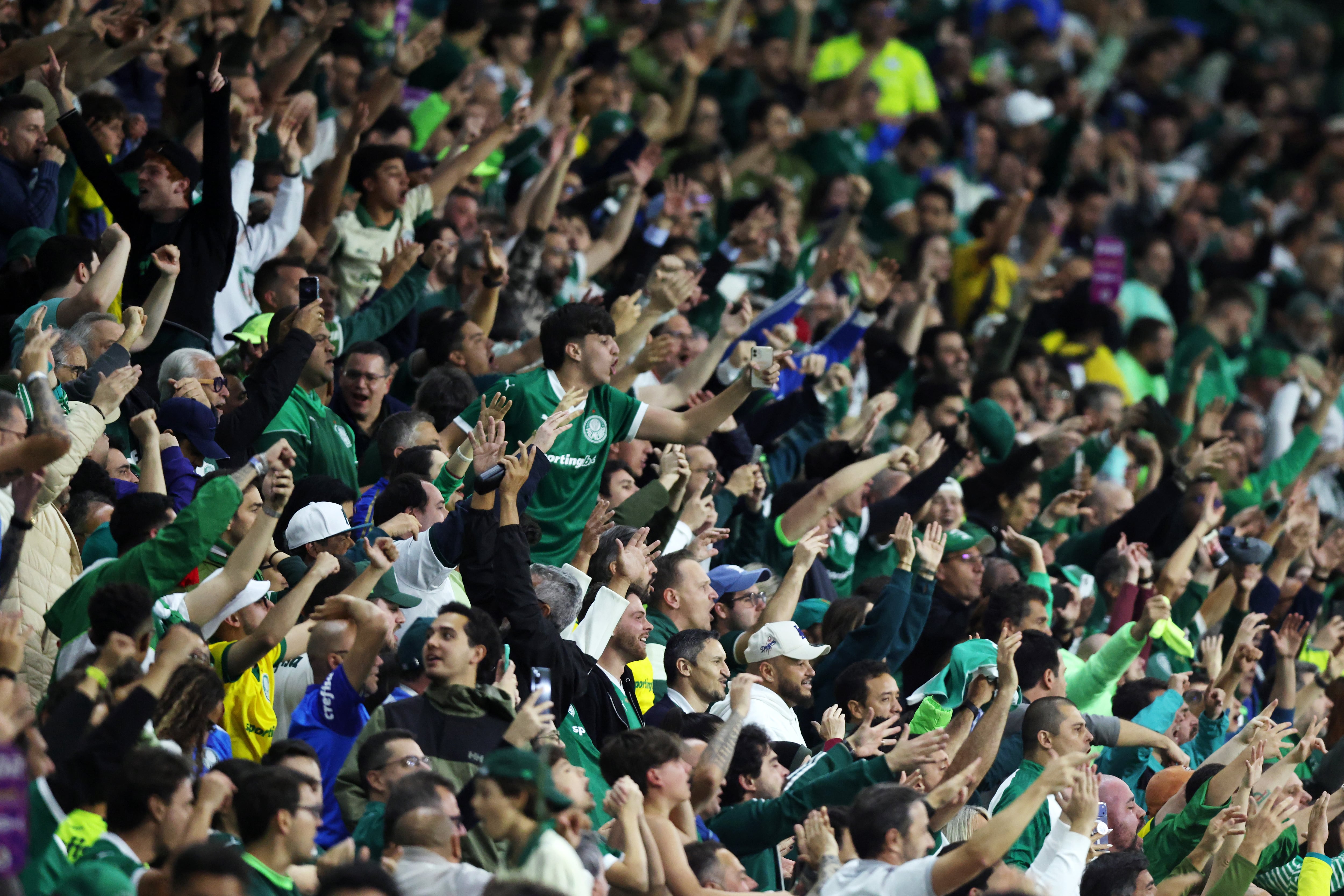 Imagen de archivo de aficionados del Palmeiras durante un partido