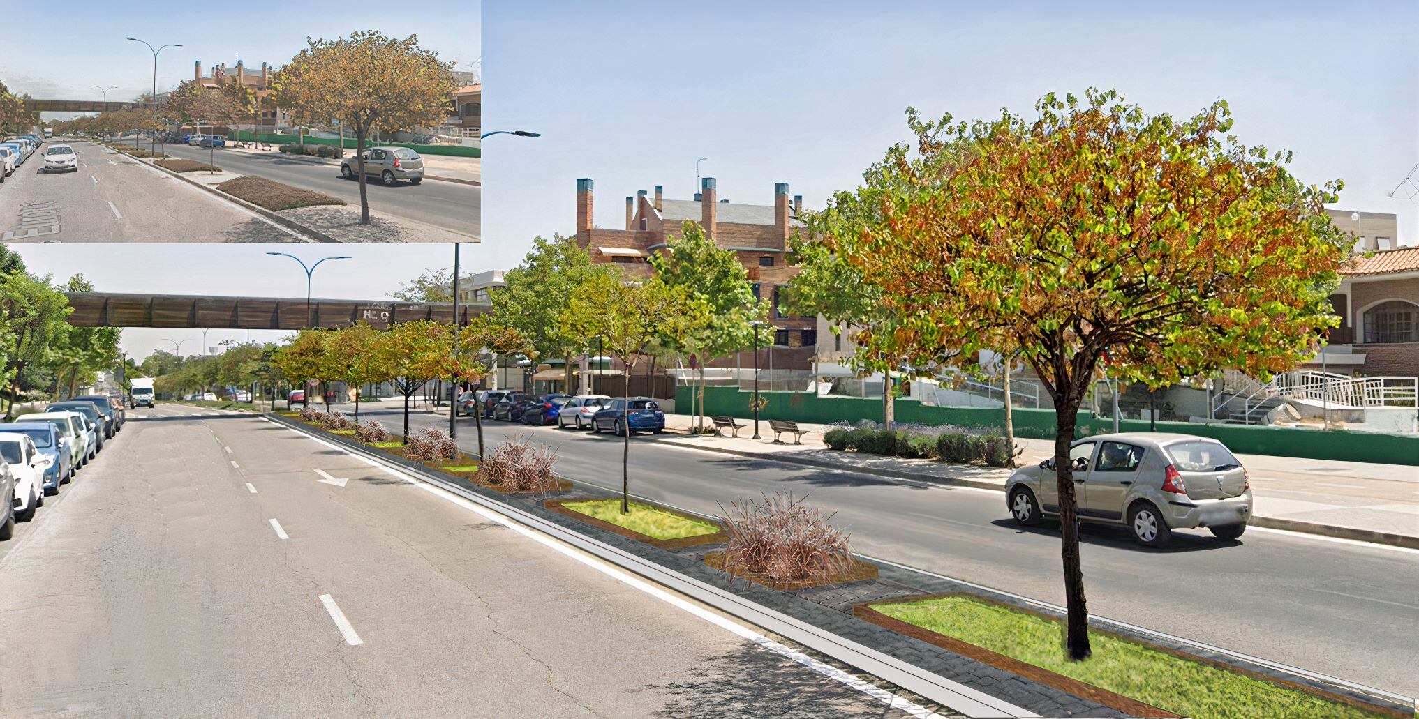 Las medianas del paseo de Europa y avenida de Pirineos de Sanse serán adecuadas con vegetación, césped y playa decorativa