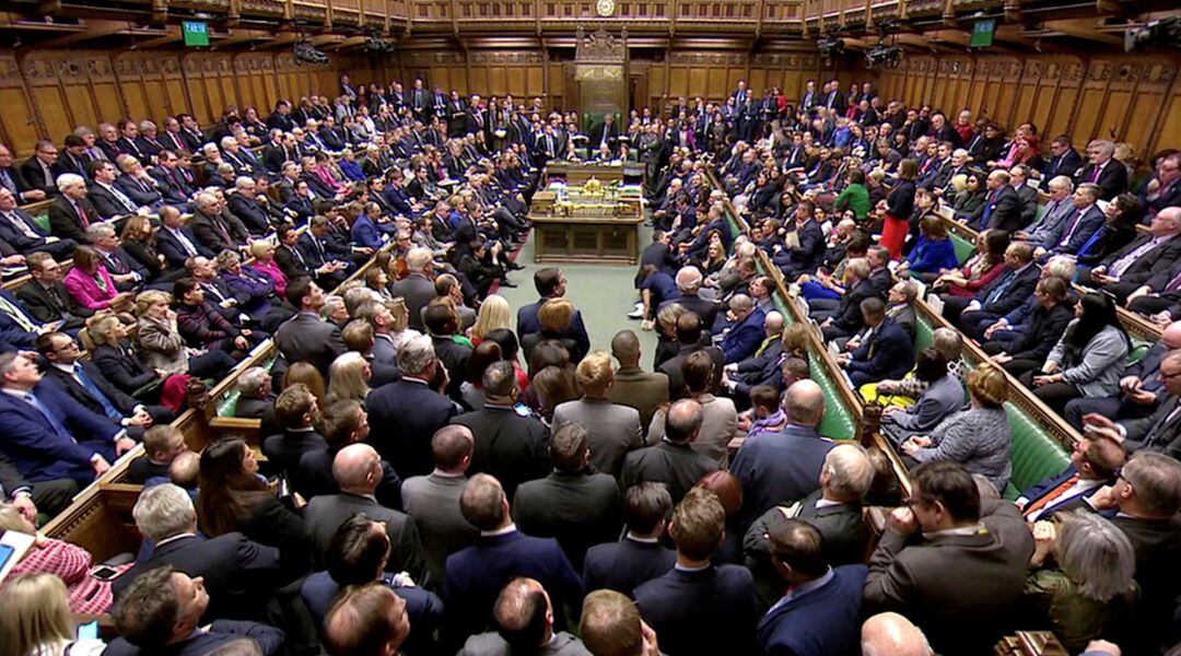 Imagen del parlamento británico durante la votación de los acuerdos del Brexit 