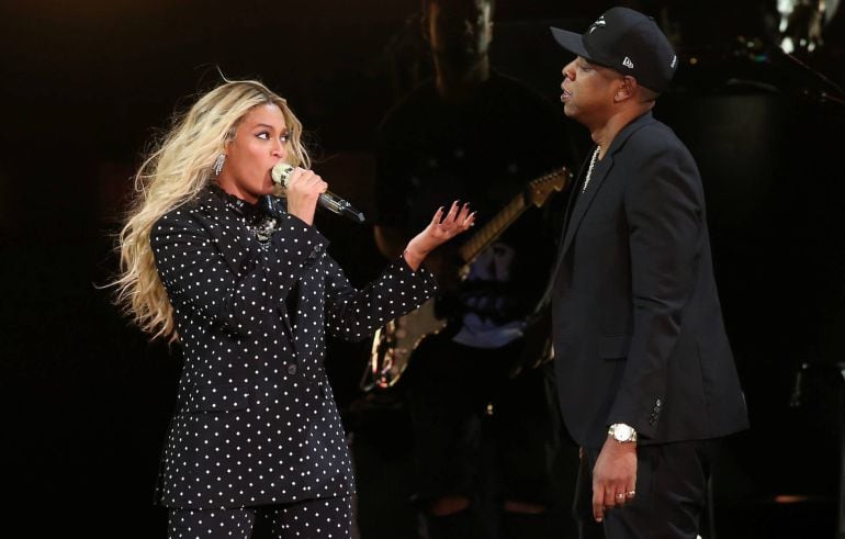 Imagen de archivo de Jay-Z y Beyoncé durante un concierto