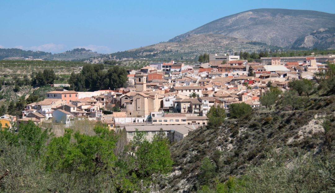 Vista de Benilloba en la comarca de El Comtat