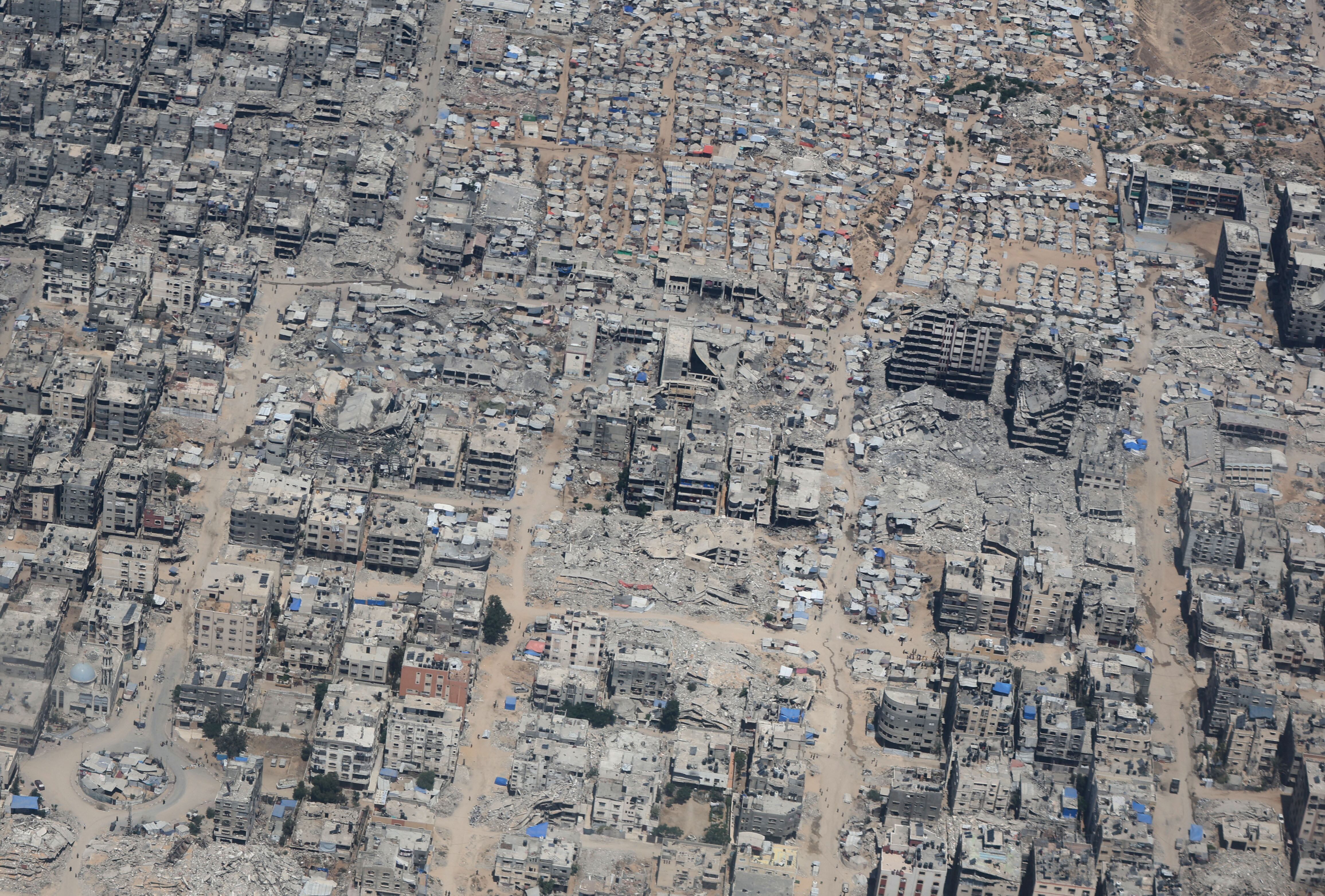 Vista aérea de la destrucción de la Ciudad de Gaza tomada este mes de agosto