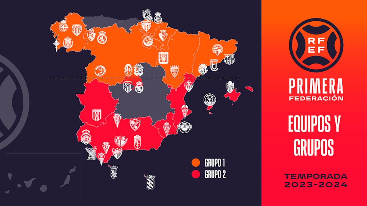 La RFEF reparte la Primera Federación en grupos de norte y sur de España