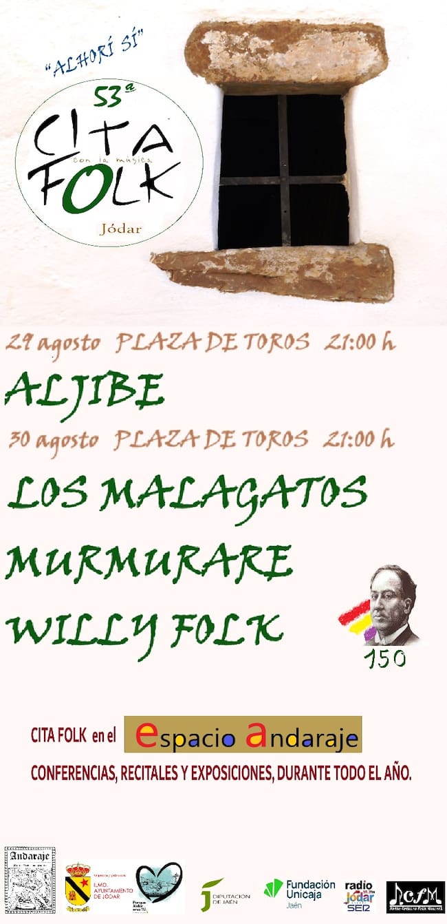 Cartel anunciador de la 53 edición de la Cita con la Música Folk Jódar 2025