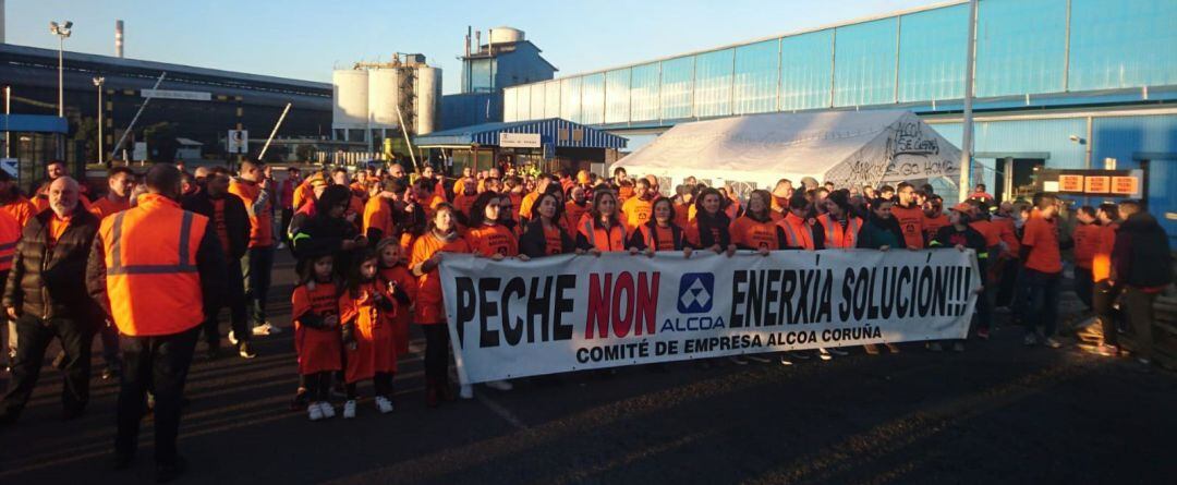 Protesta de trabajadores de Alcoa de A Coruña