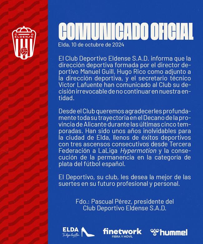 Comunicado del Eldense