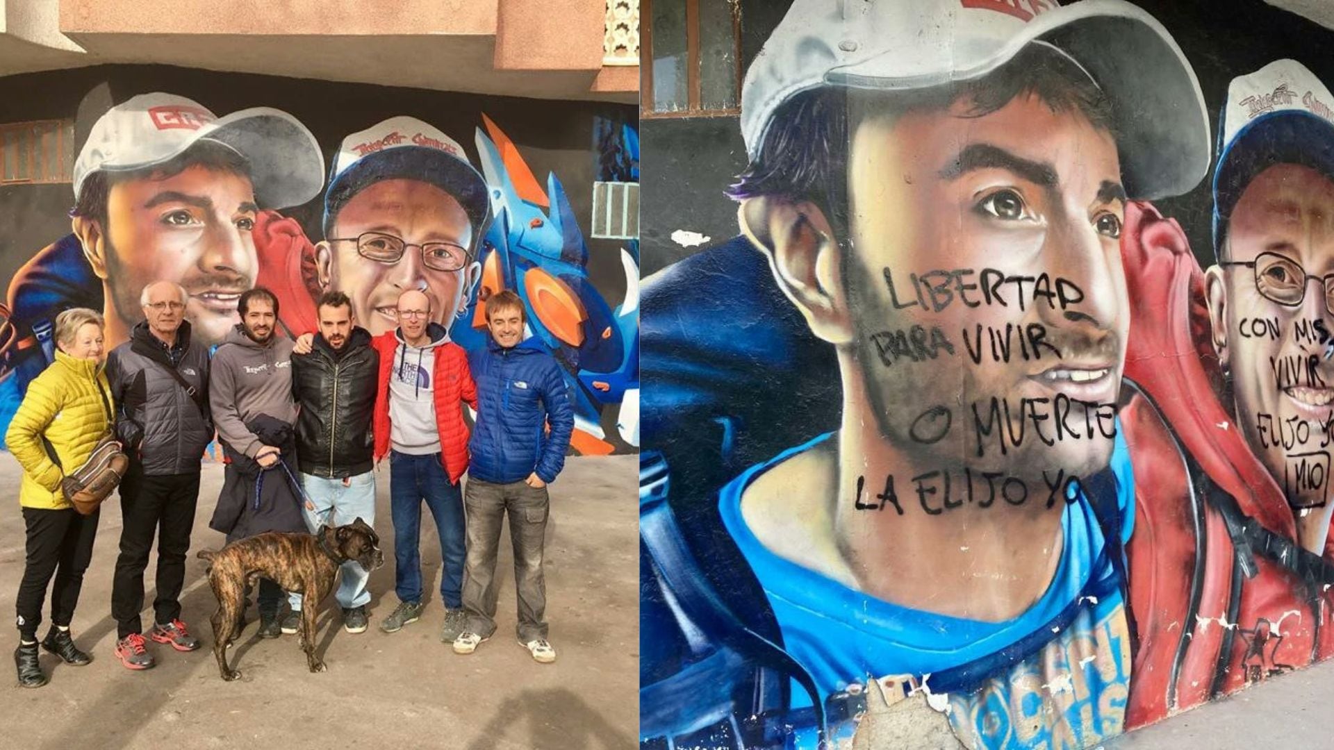 Antes y después de las pintadas en los grafitis