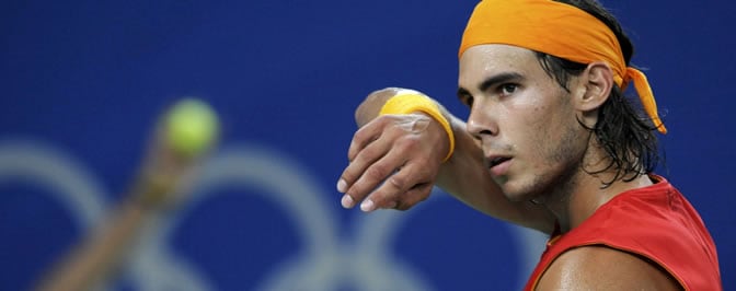 Rafa Nadal, durante el encuentro con Djokovic.