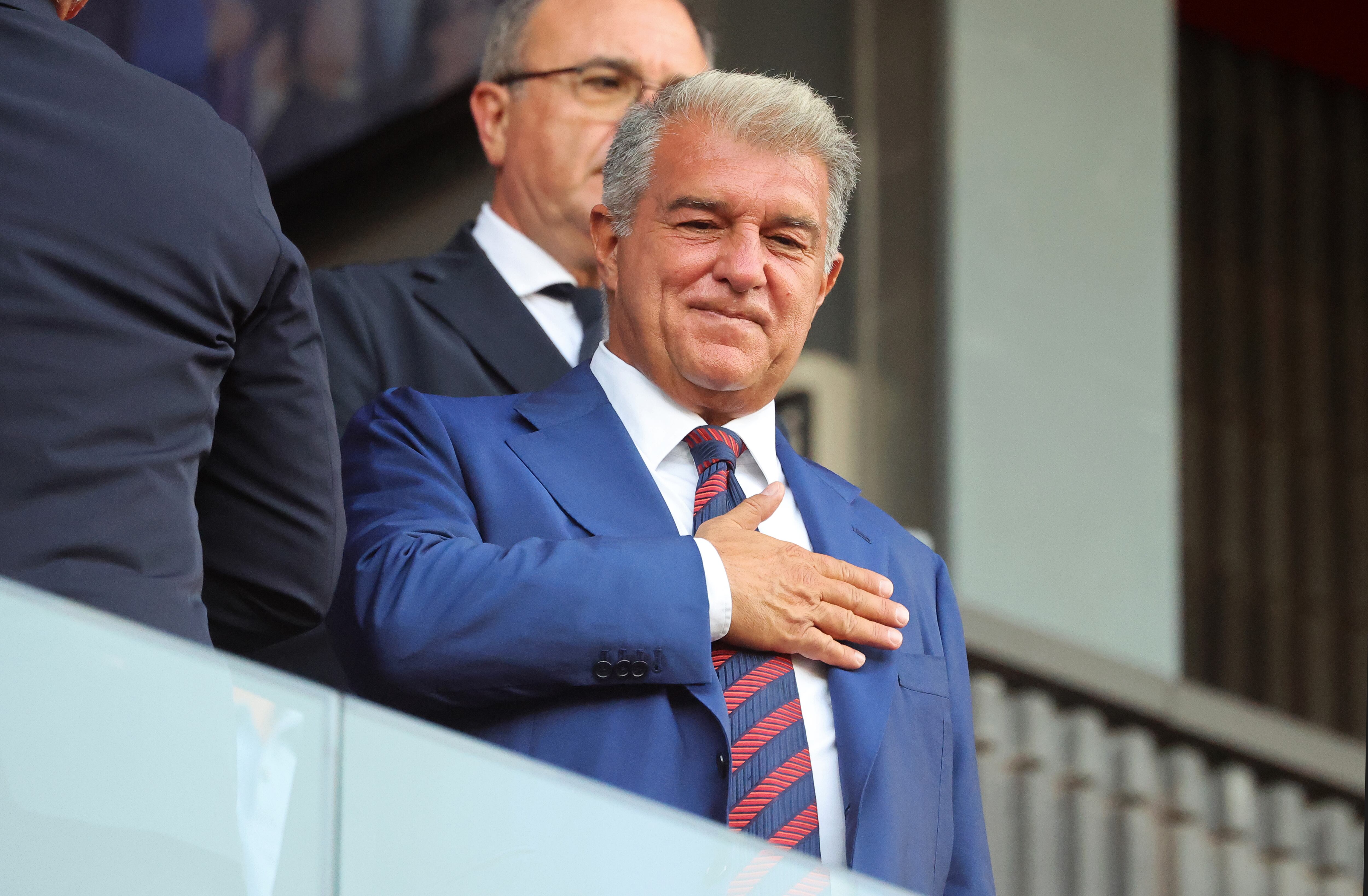 Joan Laporta, durante el Trofeo joan Gamper en donde el FC Barcelona se enfrentó al Como italiano