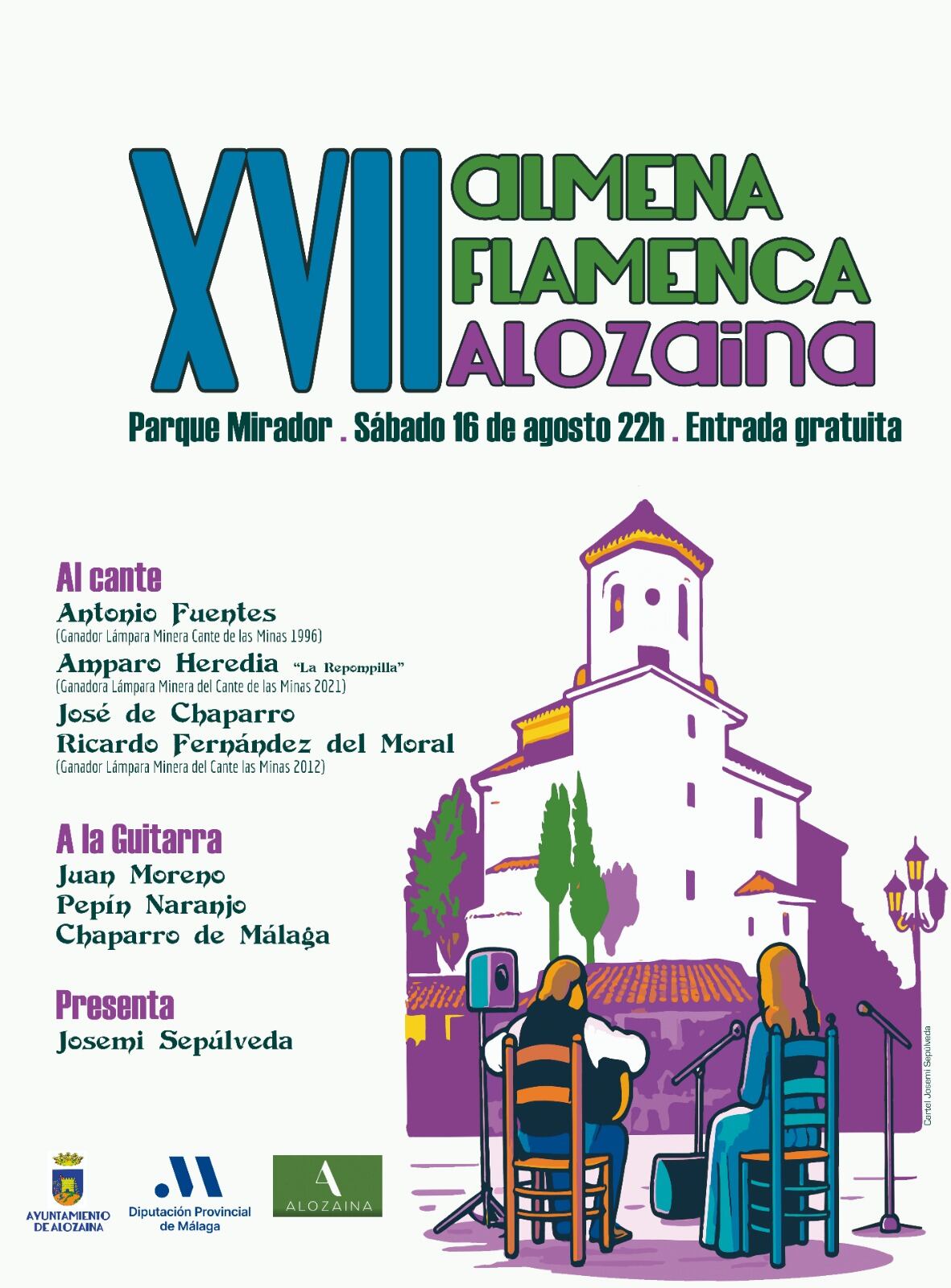 Cartel de la 17 edición del festival del municipio malagueño de Alozaina, Almena Flamenca.- DIPUTACIÓN DE MÁLAGA.
