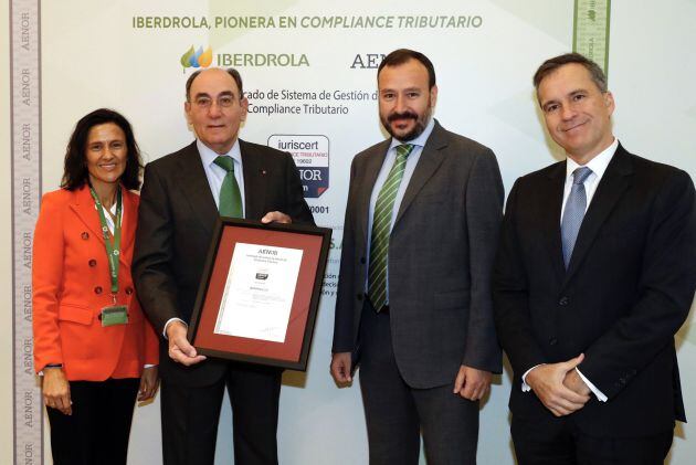 El presidente de Iberdrola, Ignacio Sánchez Galán, recibe certificado AENOR &#039;Compliance&#039; Tributario para el grupo energético.