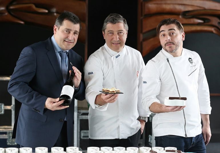 Josep, Joan y Jordi Roca, durante la presentación de su nueva gira.