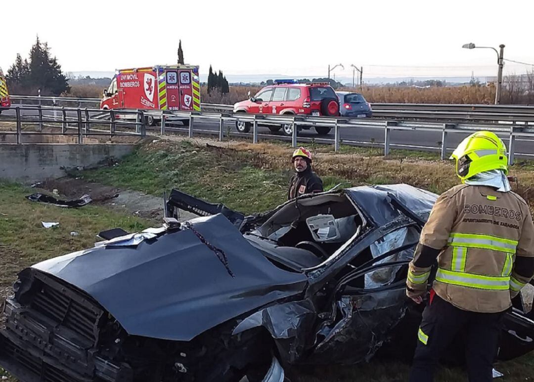 Así ha quedado el turismo tras el accidente