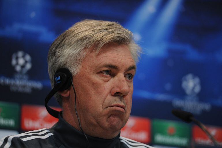 Ancelotti, en la sala de prensa