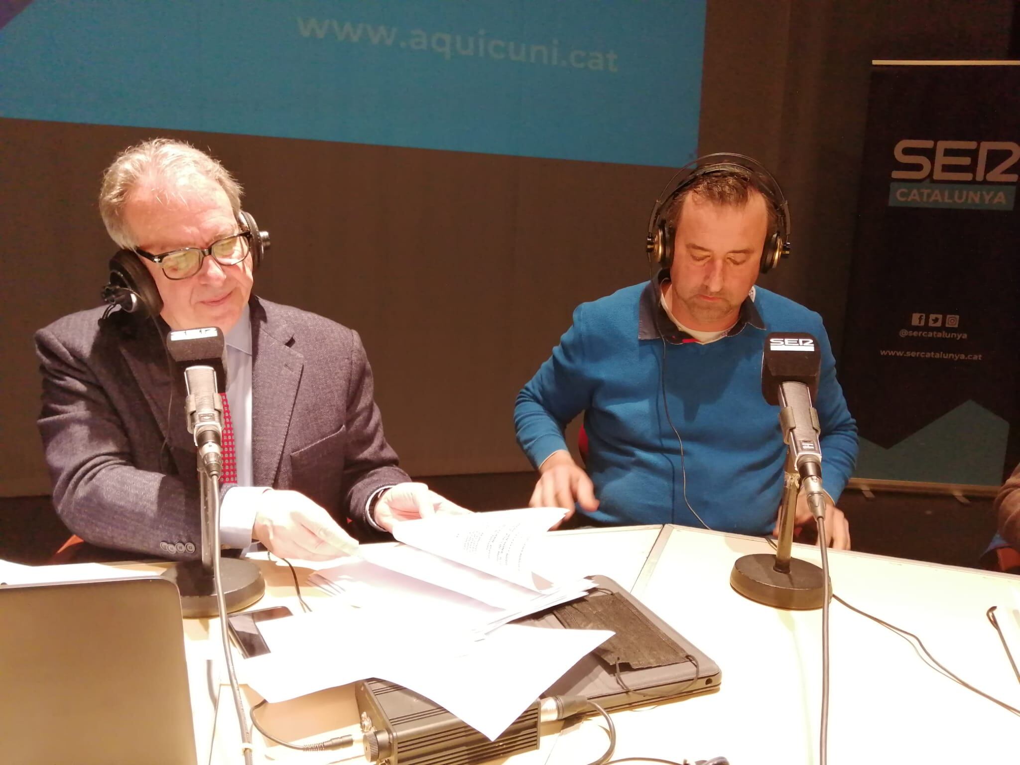 Santi Caudevilla, a l'Aquí amb Josep Cuní' des de Mollerussa