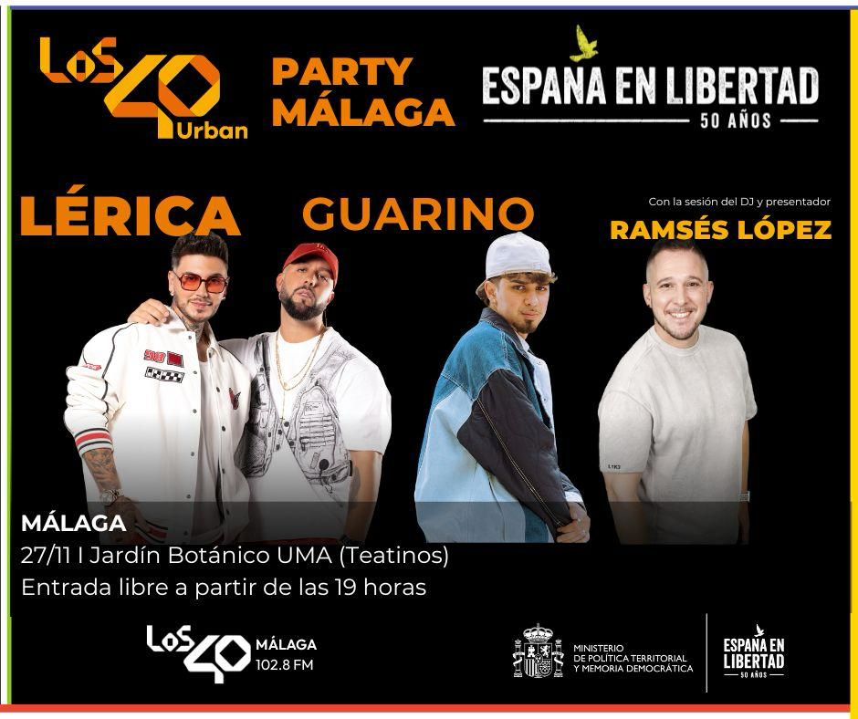 Cartel del concierto de Los 40 Urban Party Málaga
