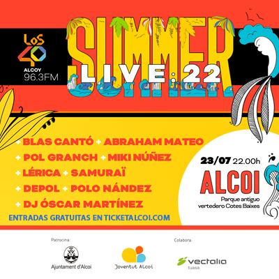 Cartel de Los 40 Summer live Alcoy 2022