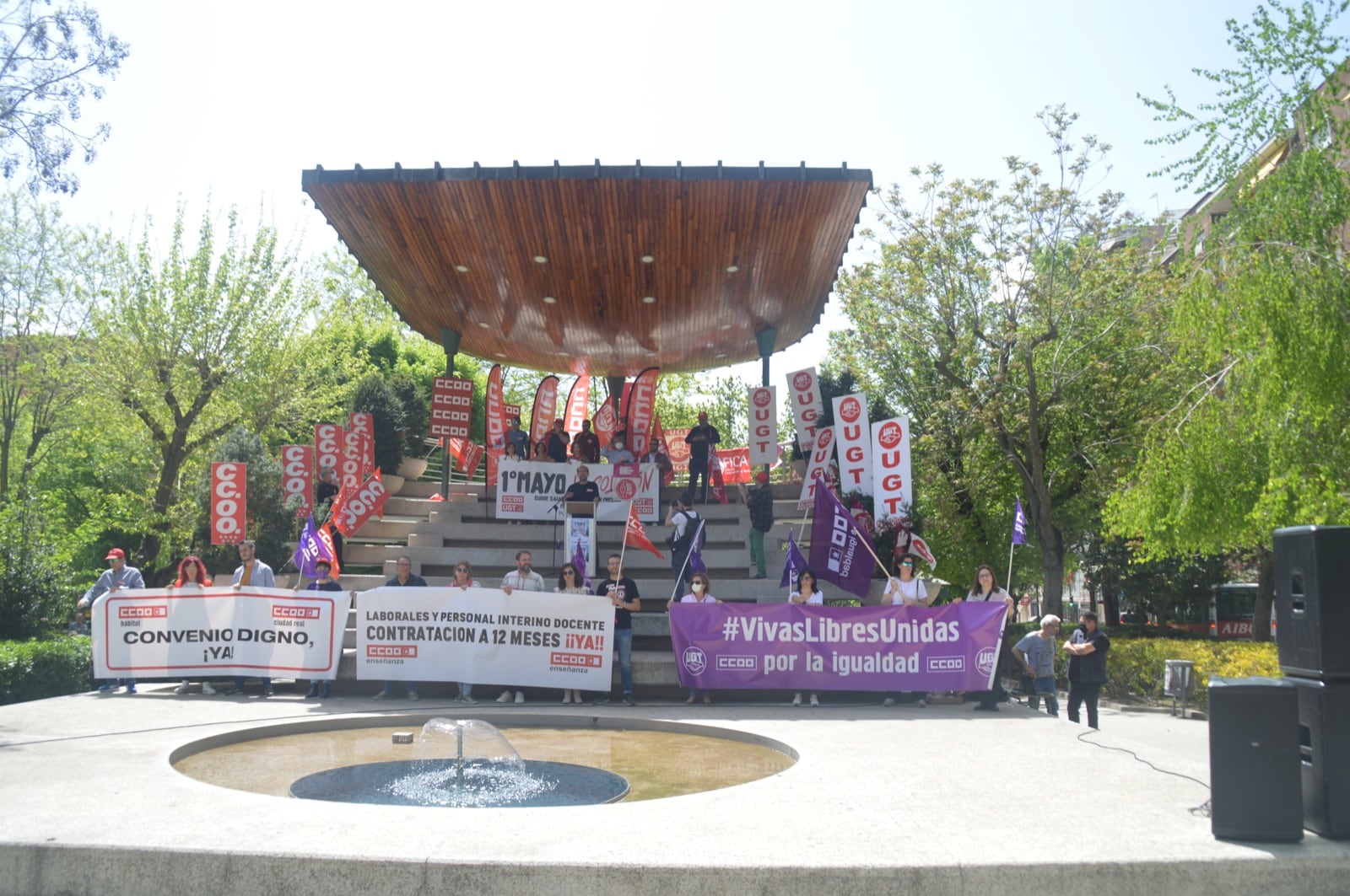 Celebración del 1 de mayo en la Concha de la música de Puertollano