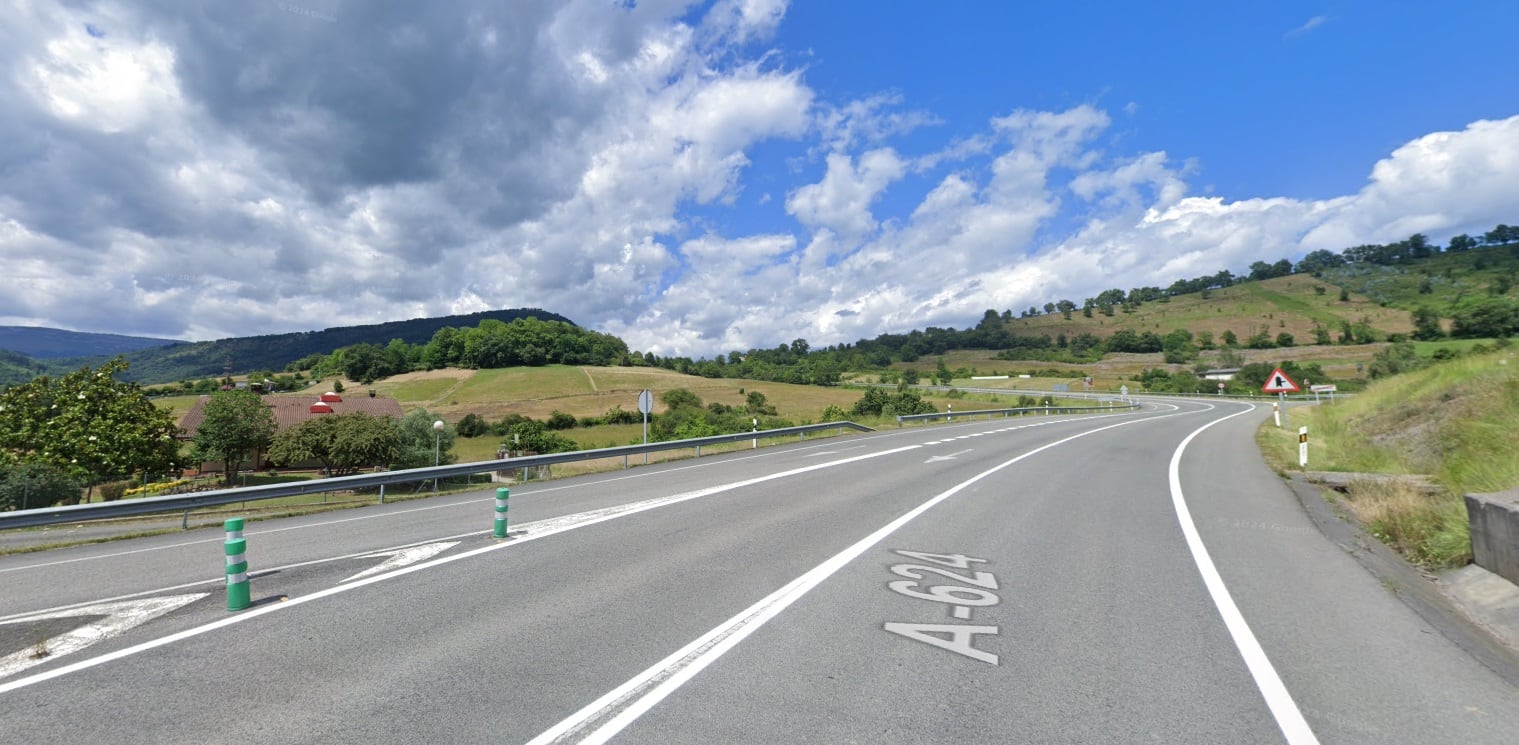 Salida de Amurrio por la A-628 donde ha ocurrido el accidente