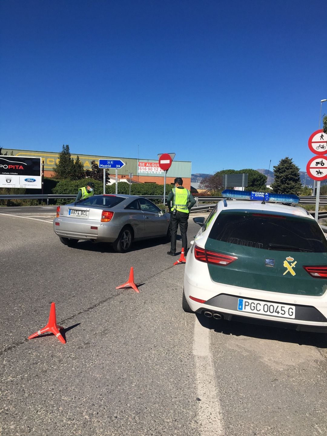 Control de la Guardia Civil en la región madrileña