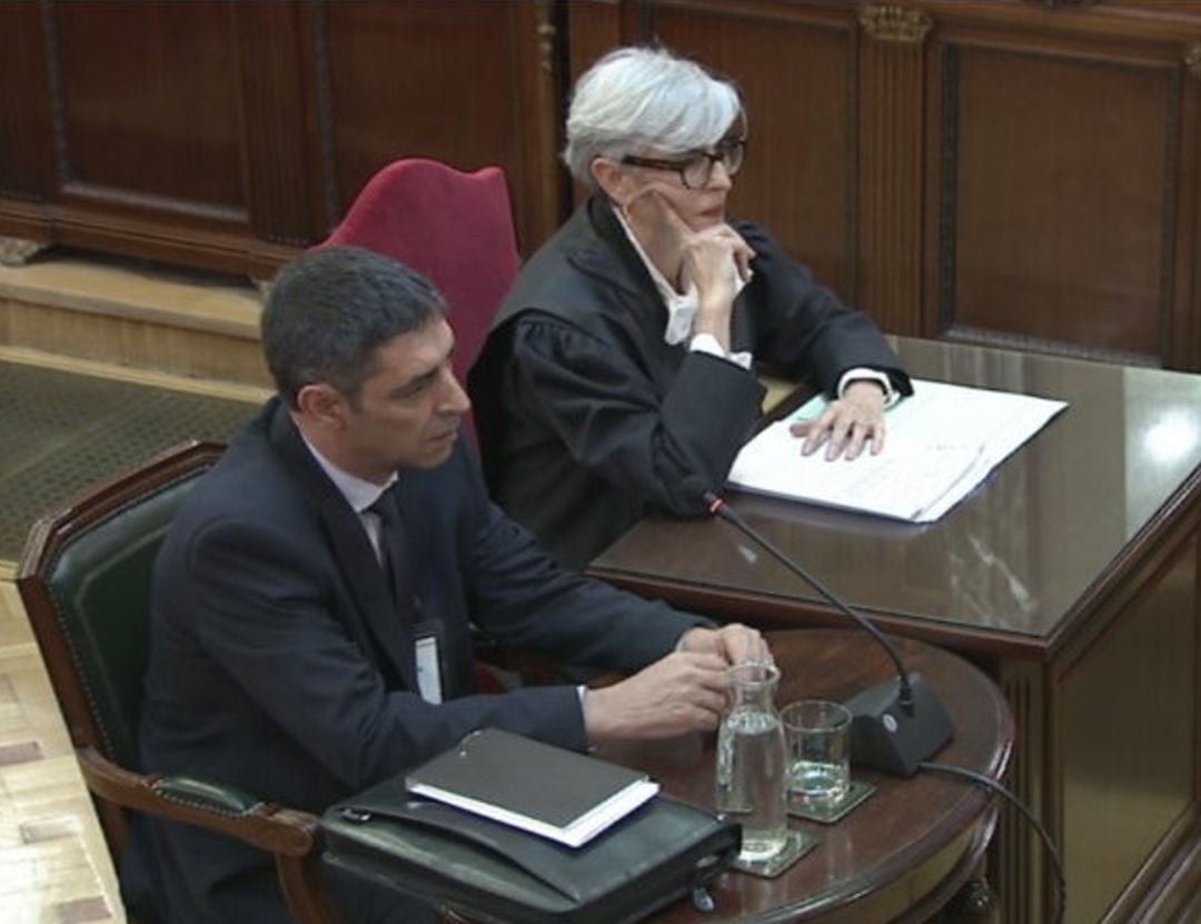 Josep Lluis Trapero, durante su declaración ante el tribunal del juicio al procés.