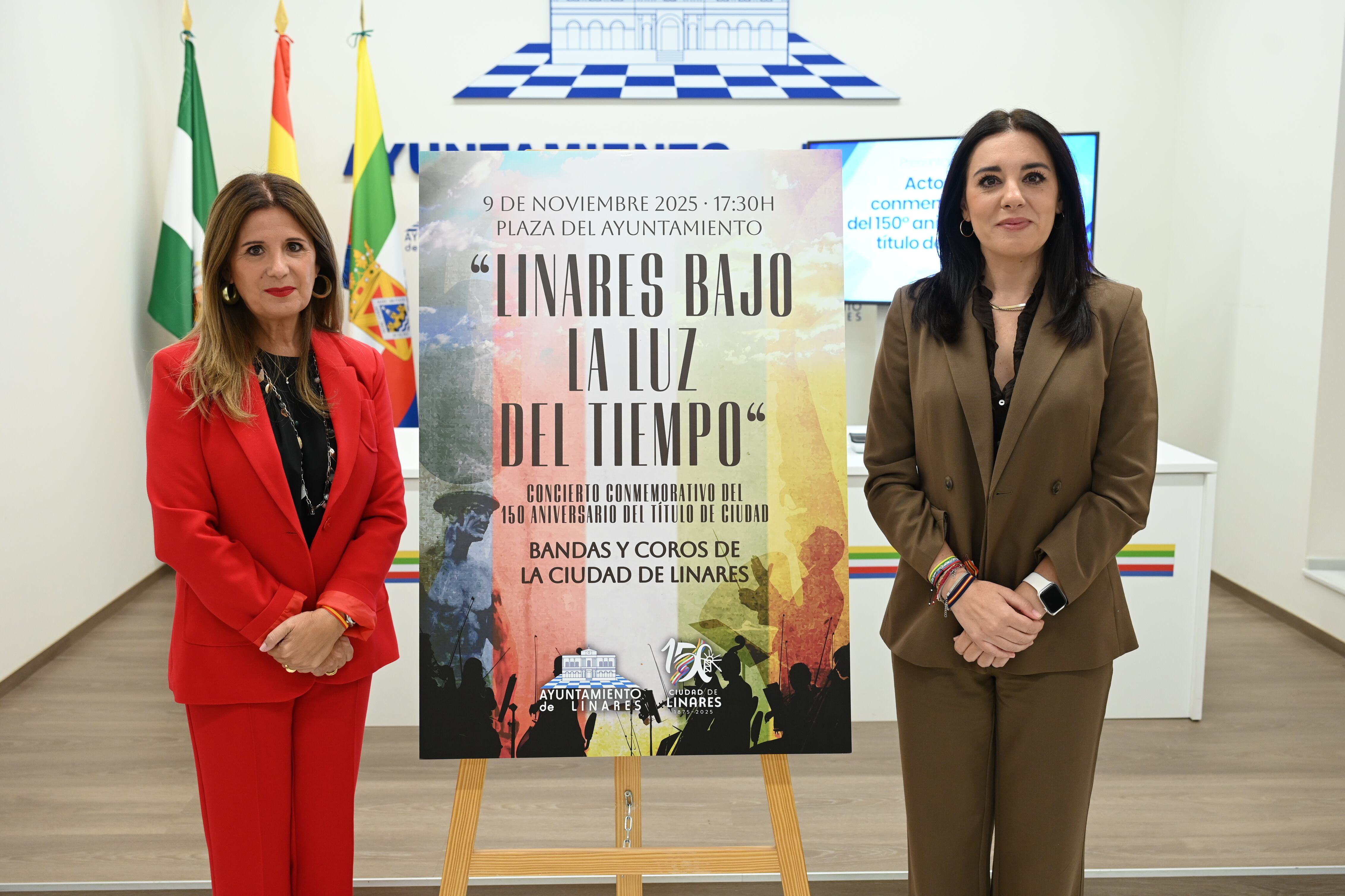 Auxi del Olmo y Susana Ferrer presentan los actos centrales del 150 aniversario del título de Ciudad de Linares.