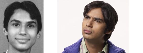 Un sonriente Kunal Nayyar y un pensativo Rajesh Koothrappali.