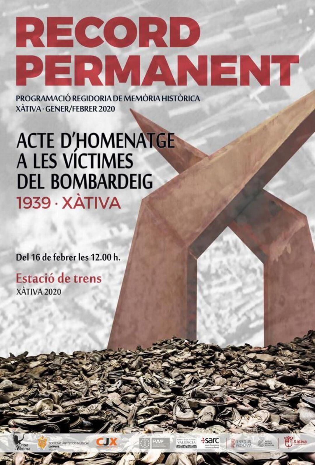 Cartel anunciador de los actos de homenaje a las víctimas del bombardeo.