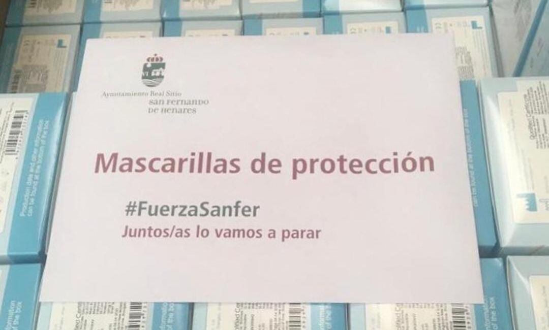 Lote de mascarillas del Ayuntamiento de San Fernando de Henares