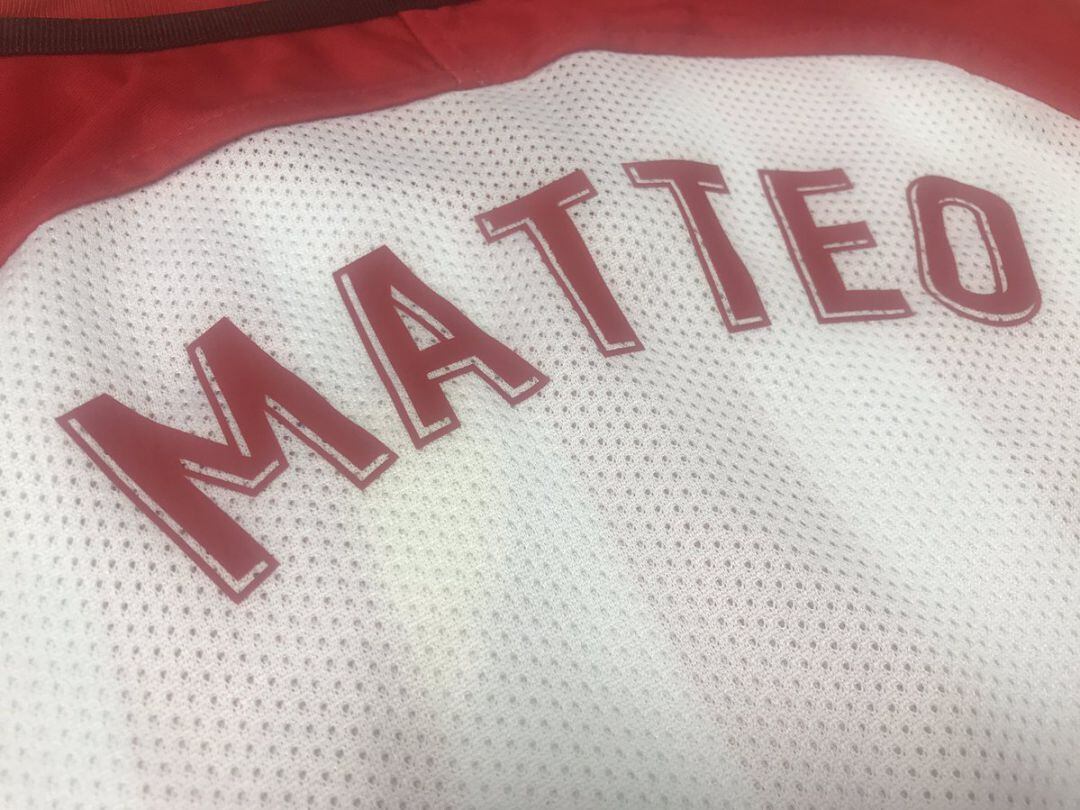 La camiseta para el pequeño Matteo.