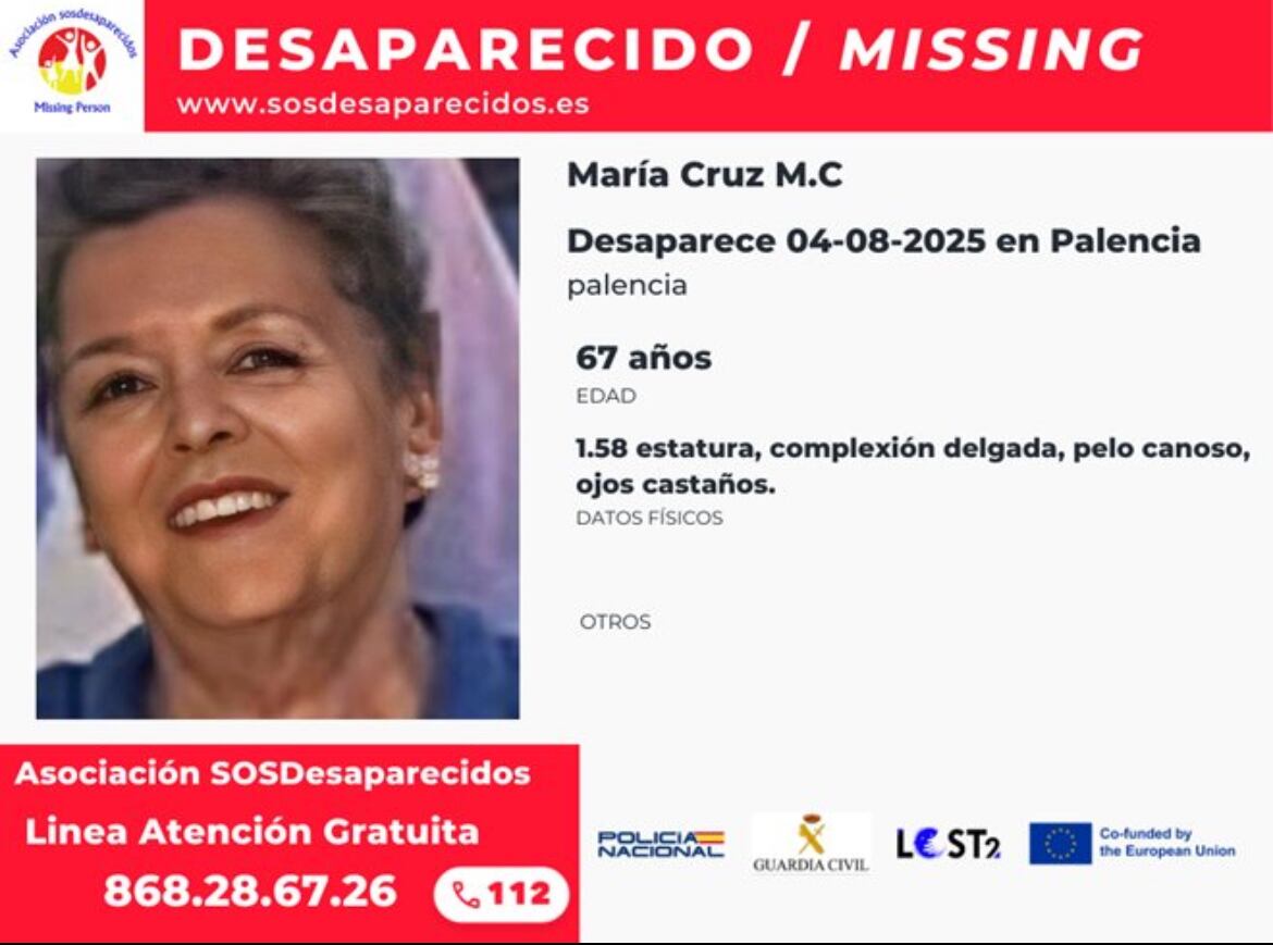 Mujer desaparecida en Palencia