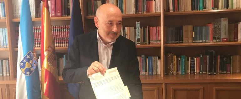 Javier Losada ofrecía una rueda de prensa en A Coruña sobre las ayudas a los afectados por las explosiones pirotécnicas en Tui