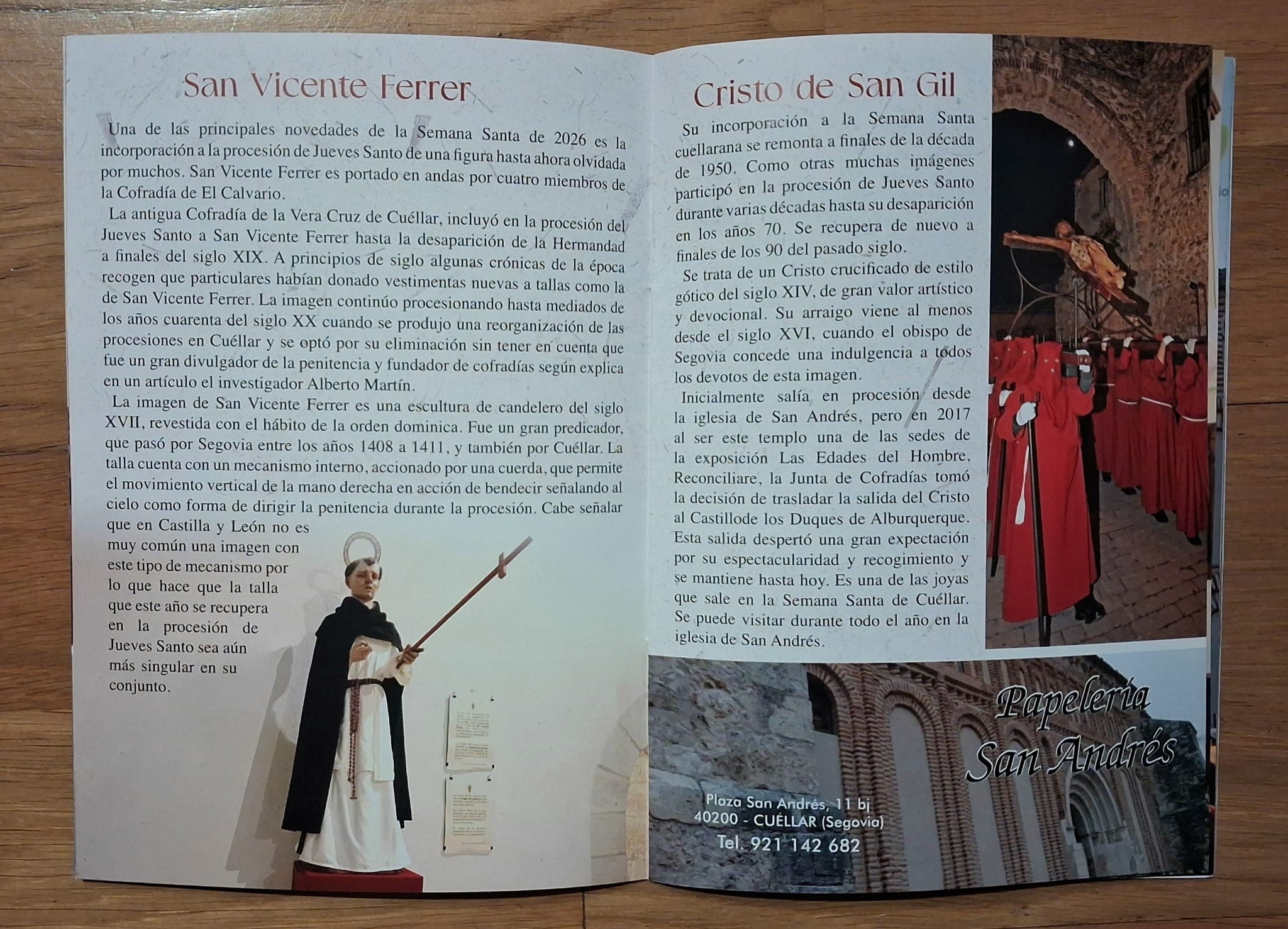 Páginas interiores I Revista Oficial Semana Santa de Cuéllar editada por Radio Cuéllar y la Junta de Cofradías en 2026