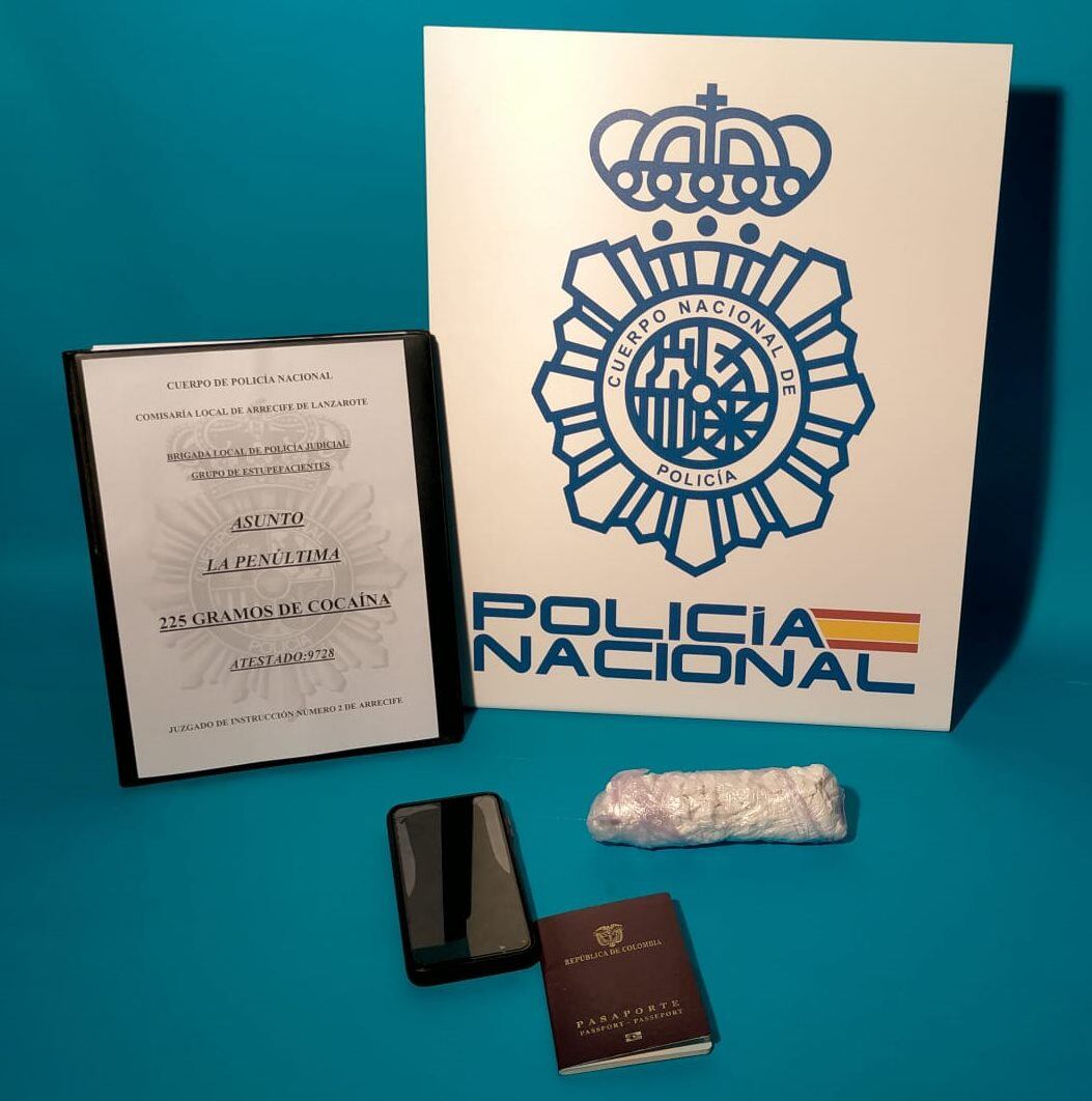 Droga incautada en el aeropuerto de Lanzarote.