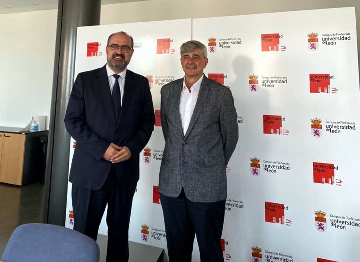 El alcalde de Ponferrada, Marco Morala y el rector de la Universidad de León, Juan Francisco García Marín